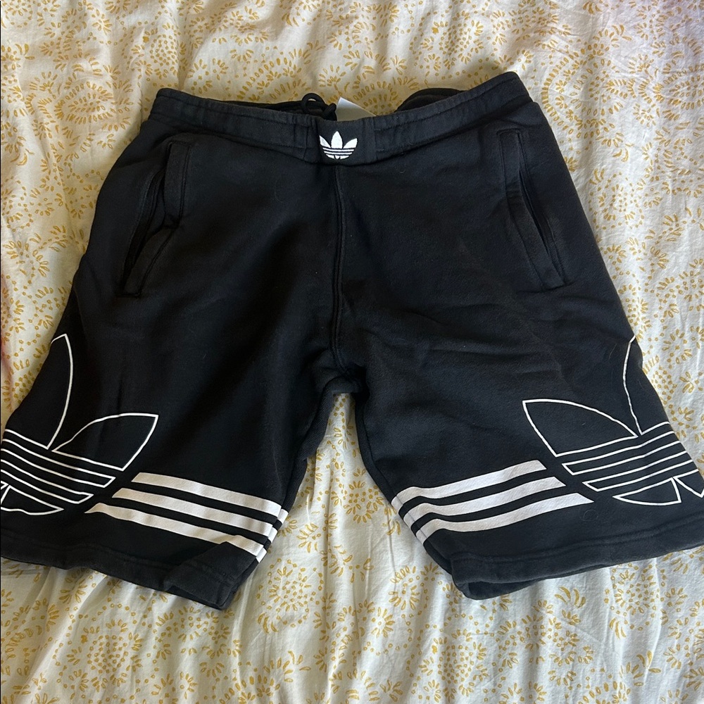 Adidas Black Athletic Shorts with Trefoil Logo